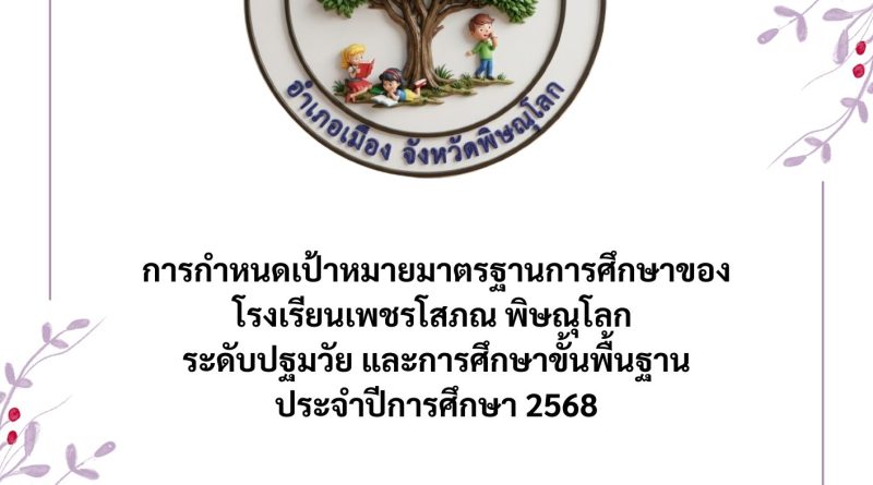 การกำหนดเป้าหมายมาตรฐานการศึกษาของโรงเรียนเพชรโสภณ พิษณุโลก ประจำปีการศึกษา 2568